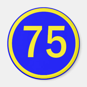 Imán número, 75, en un círculo