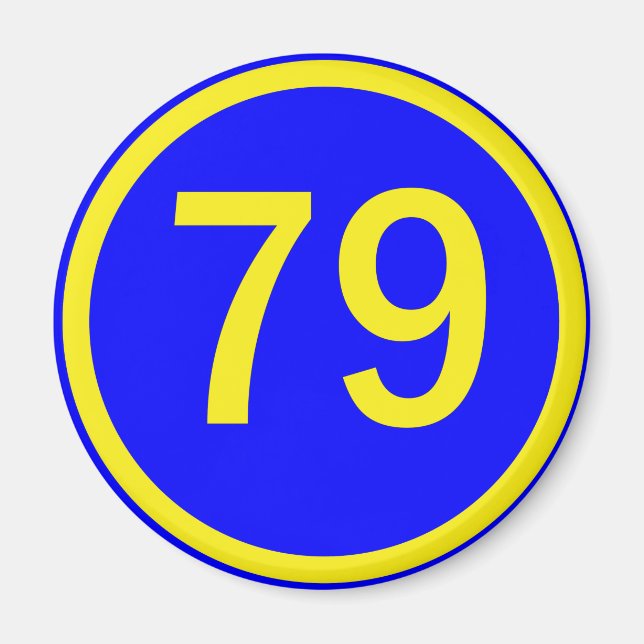 Imán número, 79, en círculo (Frente)