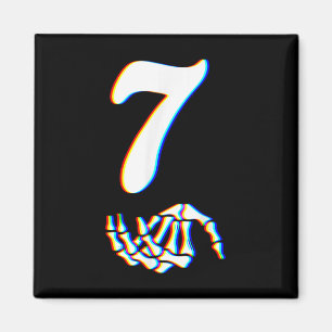 Imán Número 7 Coincidencia 67 Meme Mano de Esqueleto Ha