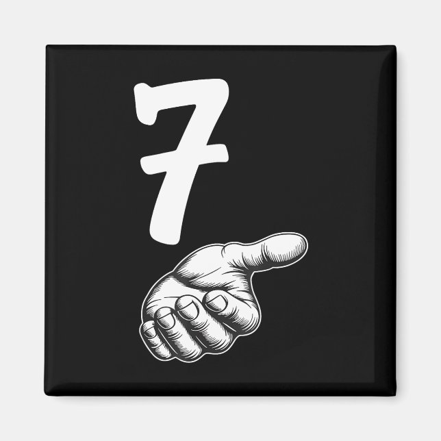 Imán Número 7 Duo coincidente 67 Meme Gen Alpha jerga S (Frente)