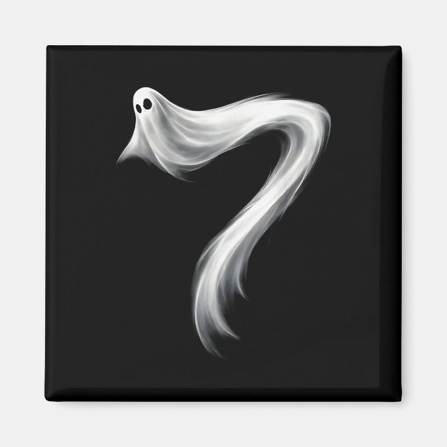 Imán Número 7 Fantasma Divertido Seis Siete 67 Hallowee (Frente)