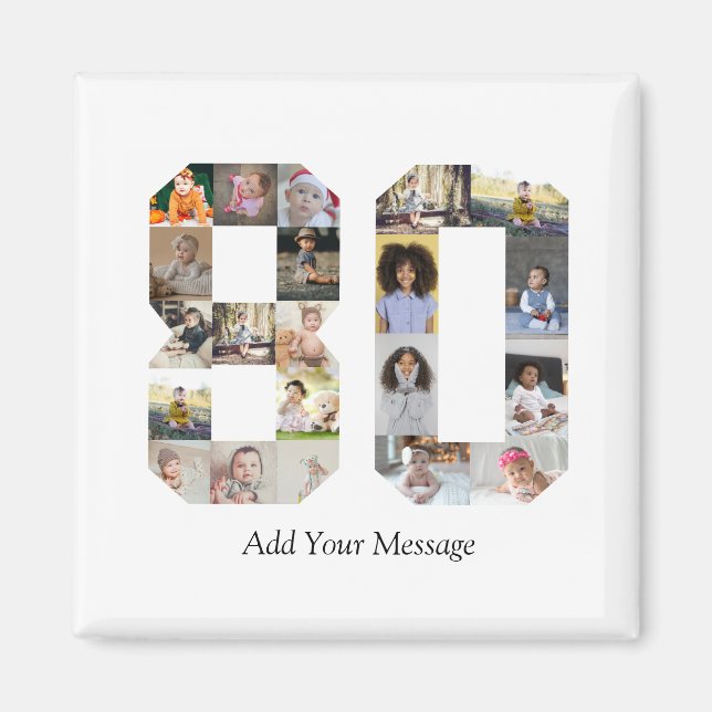 Imán Número 80 Collage de fotos (Frente)