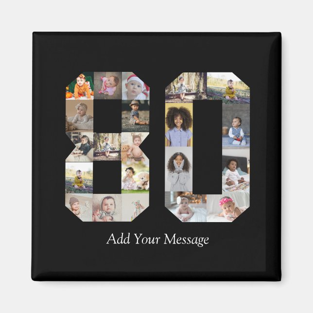 Imán Número 80 Collage de fotos (Frente)