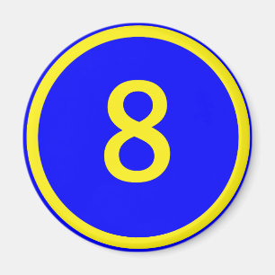 Imán número 8 en círculo