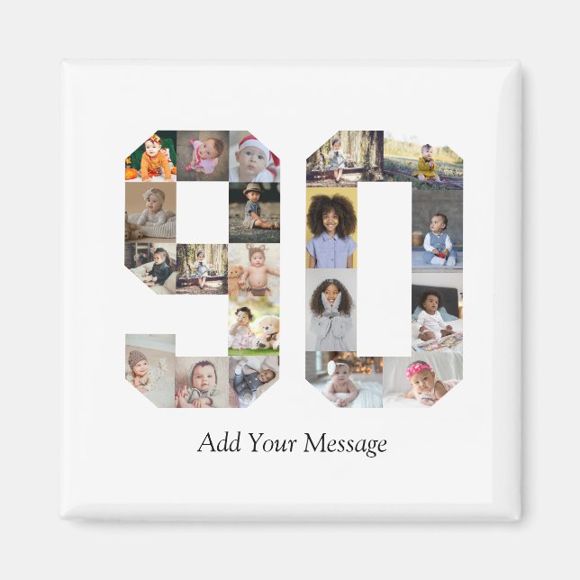 Imán Número 90 Collage de fotos (Frente)