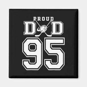 Imán Número 95 Personalizado Orgulloso Padre de Hockey