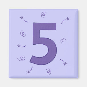 Imán Número cinco Estrellas Púrpuras Cintas Sparklers M