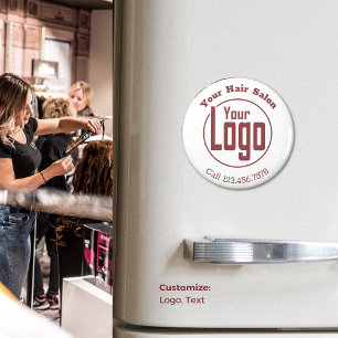 Imán Número de teléfono del logotipo de la empresa prom