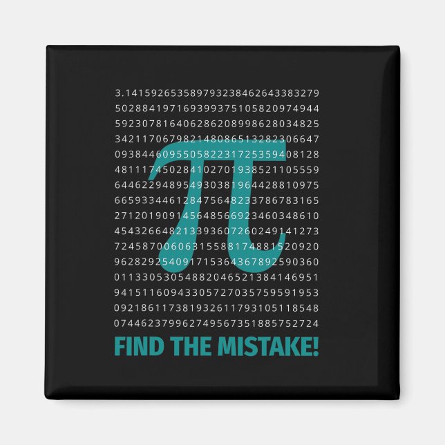 Imán Número Pi Math Dice Con Número Pi Encontrar La Nie (Frente)
