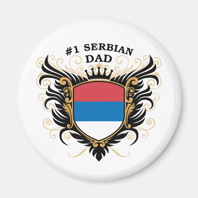 Imán Número uno de papá serbio (Frente)