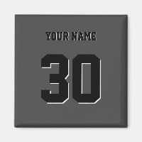 Número y nombre simple de Personalizado negro