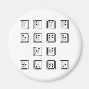 Imán Números clave de computadora en Braille