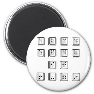 Imán Números clave de computadora en Braille