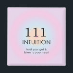 Imán Números de ángel Numerología 111 Intuición<br><div class="desc">Diseño lúdico y sombrío,  con ángel número 111,  un número,  que te anima a escuchar tu corazón y confiar en tu intestino,  y estarás en el camino correcto. Ángel número 1111 diseño de gradiente con significado y explicación de número. Los ángeles numeran regalos.</div>