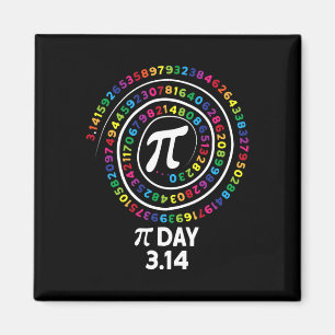 Imán Números De Color De Espiral De Pi Day 3.14 Feliz D