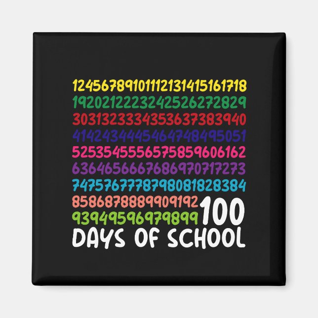 Imán Números de Matemáticas 100º Día de la Escuela Prof (Frente)
