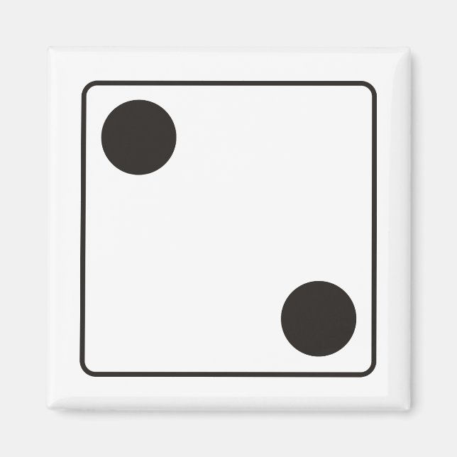 Imán números de puntos de DADO 2 + tu fondo. (Frente)