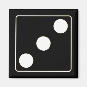 Imán Números DICE de pips blanco 3 + tu trasero.