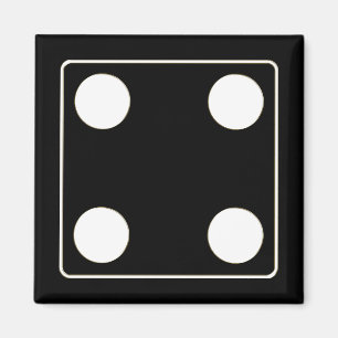 Imán Números DICE de pips blanco 4 + tu trasero.