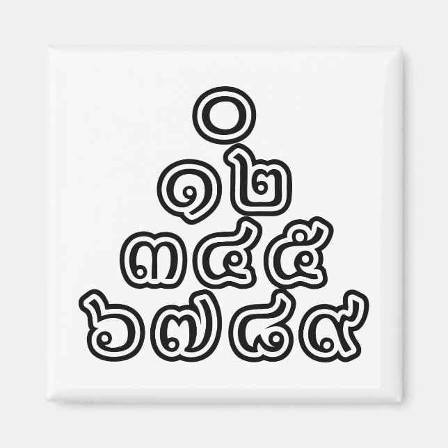 Imán Números tailandeses Pirámide ♦ Guión en tailandés (Frente)