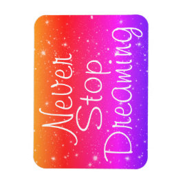 Imán Nunca dejes de soñar con estrellas del arcoiris