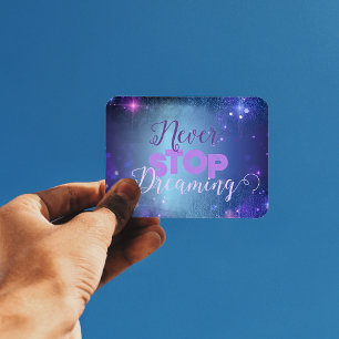 Imán Nunca dejes de soñar con una cita como lema motiva