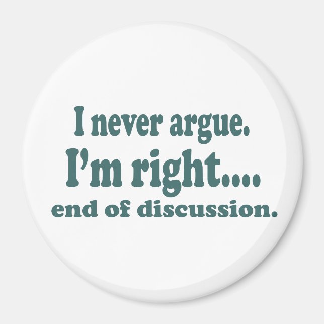 Imán Nunca discuto (Frente)