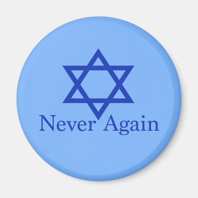 Imán Nunca más el recuerdo del Holocausto judío azul (Frente)