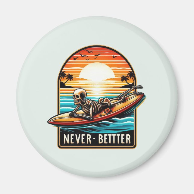 Imán Nunca Mejor - Ola de Sol Skeleton Surfing (Frente)