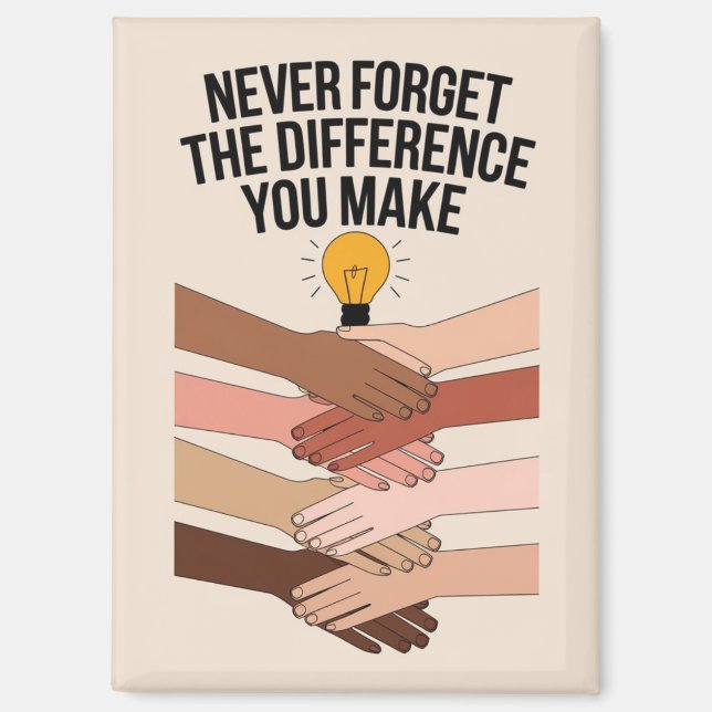 Imán Nunca Olvides La Diferencia Que Haces, Agradecido (Anverso)
