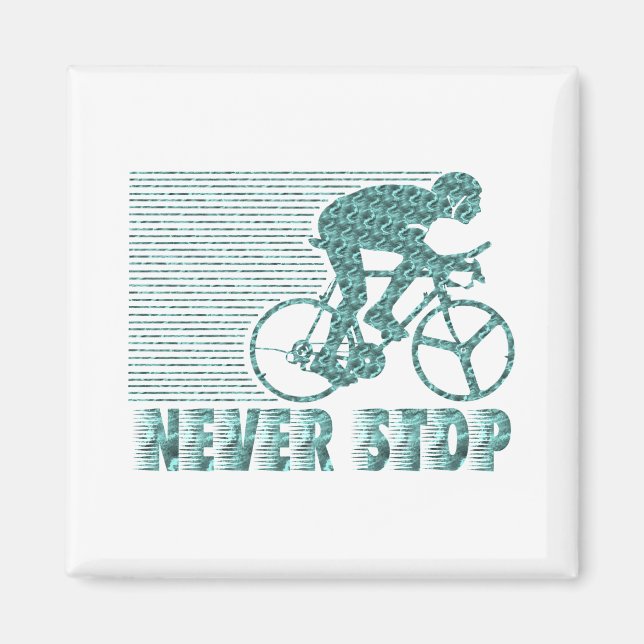 Imán Nunca parar: ciclismo (Frente)