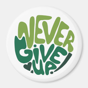 Imán Nunca se rinda - Letras de mano verde positivo