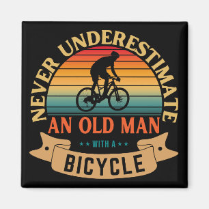 Imán Nunca subestimes a un anciano con una bicicleta