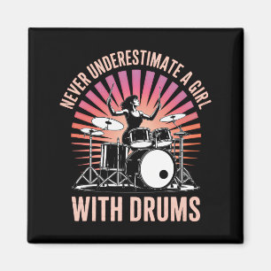 Imán Nunca Subestimes a una Chica Baterista Batería Fem