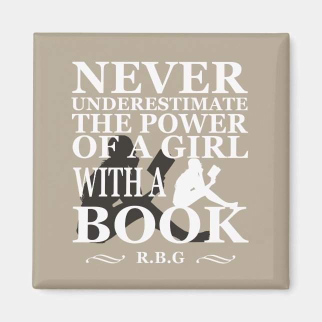 Imán Nunca subestimes el poder de un chica con libro (Frente)