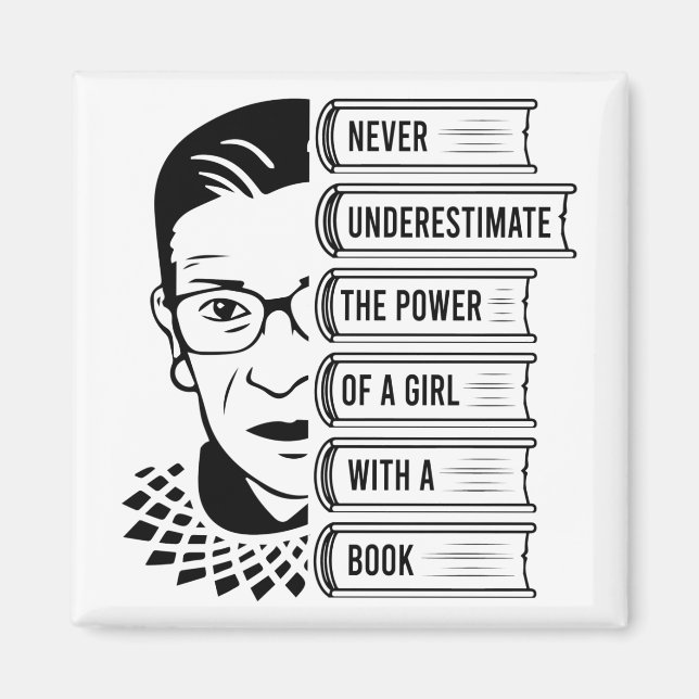 Imán Nunca subestimes el poder del Chica con el libro (Frente)