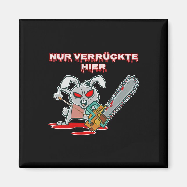 Imán Nur Verrückte Hier Fun Rabbit con regalo de Chains (Frente)