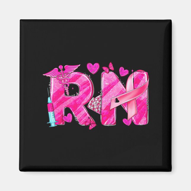 Imán Nurse Breast Cancer Awareness Nk Ribbon Nursing Rn (Frente)