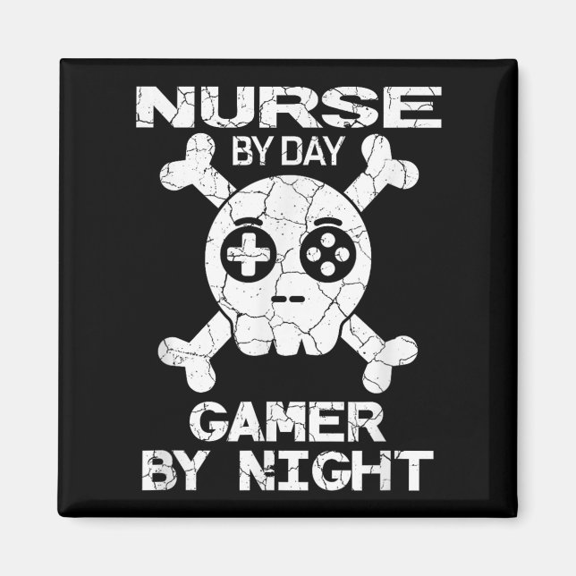 Imán Nurse By Day Gamer By Night - Gaming Quote  (Frente)