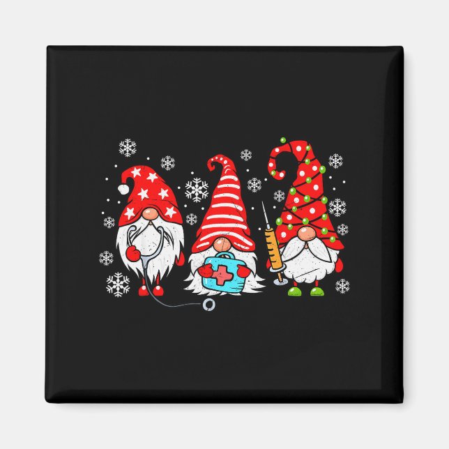 Imán Nurse Christmas Gnomes Xmas Scrub Top Er Rn Nursin (Frente)