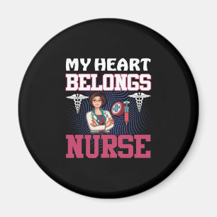 Imán Nurse Gift   Mi corazón pertenece a una enfermera