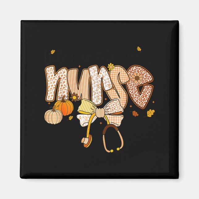 Imán Nurse Labor And Delivery Coquette Fall Pumpkin Tha (Frente)