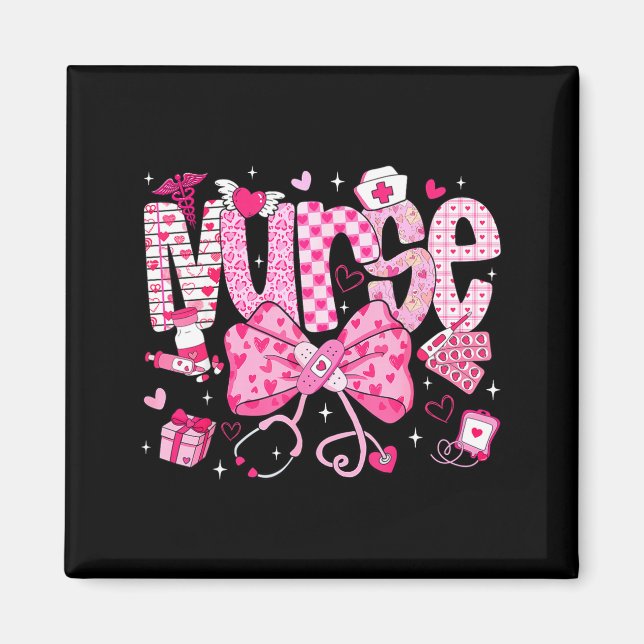 Imán Nurse Valentine's Day Heart Stethoscope Er Icu Nic (Frente)