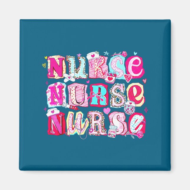 Imán Nurse Valentines Stethoscope Valentine Nursing Gir (Frente)