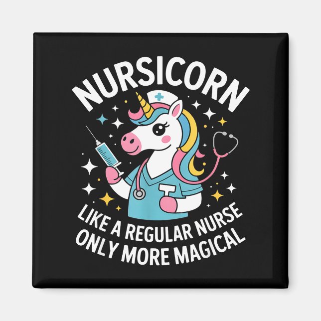 Imán Nursicorn divertido como una enfermera regular sol (Frente)