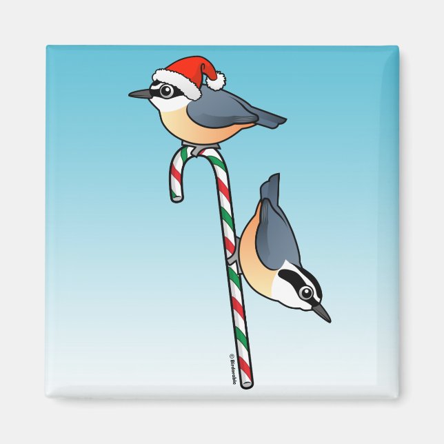 Imán Nuthatch Santa (Frente)