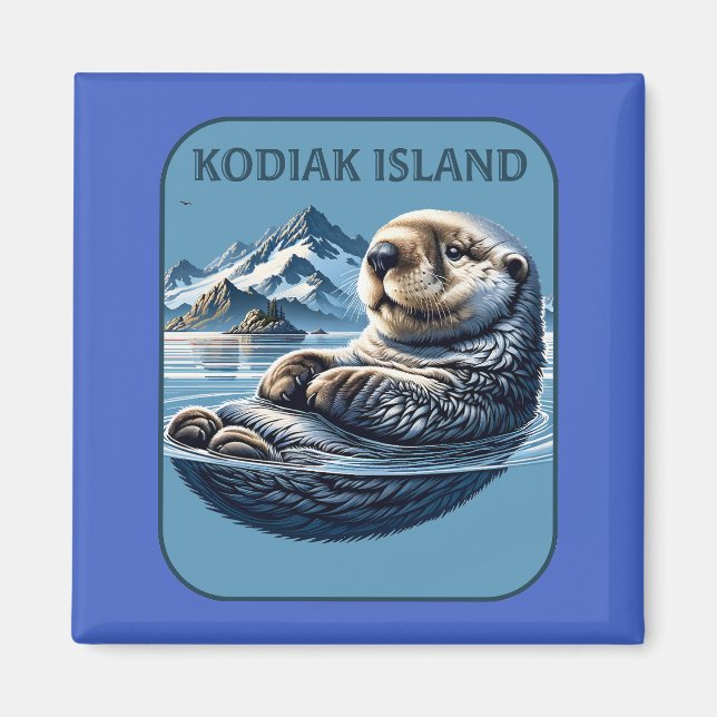 Imán Nutria de mar de la isla Kodiak Alaska (Frente)
