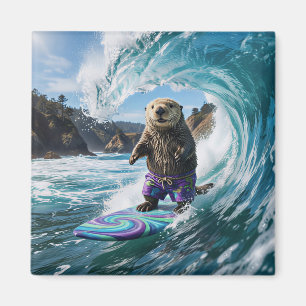 Imán Nutria de mar surfeando en California