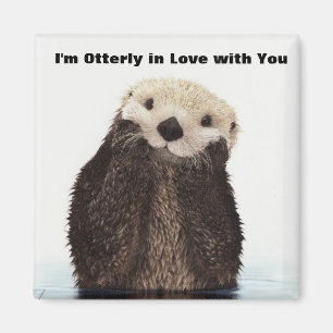 Imán Nutria divertida del día de San Valentín feliz