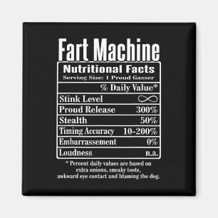 Imán Nutrion Facts Fart Machine Dad Chistes Graciosos F